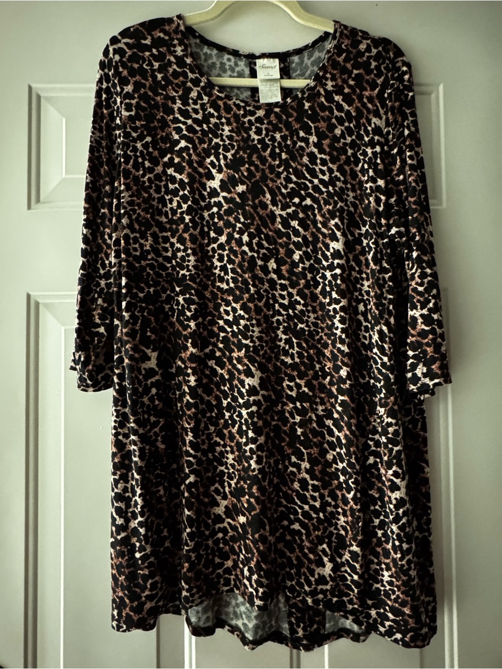 Soma Leopard Print Tunic Blouse | Size Large